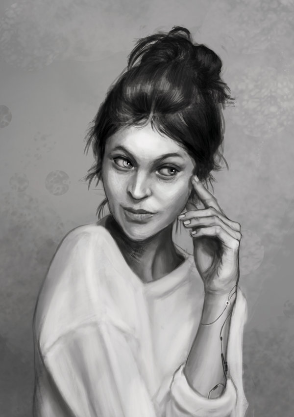 600x849 Speed Painting Cyborg Portrait By Pakoune - Cyborg Painting