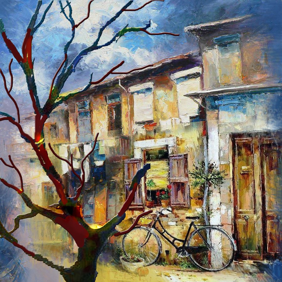 900x900 Buy Tree Near My Home By Vekkas M@ Rs. 8590. Codeart Vsmy176 3232 - Cycle Of Life Painting