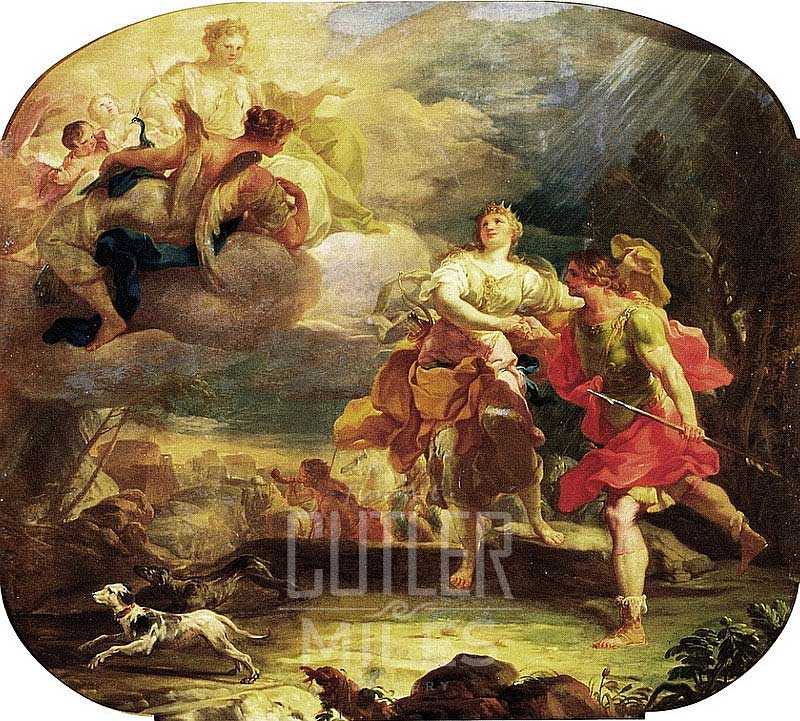 800x721 Cycle Of The Life Of Enea Aeneas And Dido Caught In A Storm By - Cycle Of Life Painting