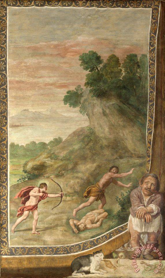 572x960 Domenichino And Assistants Apollo Killing The Cyclops Painting - Cyclops Painting