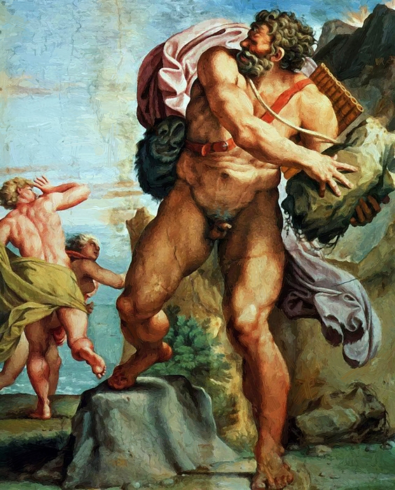564x700 The Cyclops Polyphemus 1605 Greeting Card For Sale By Carracci - Cyclops Painting