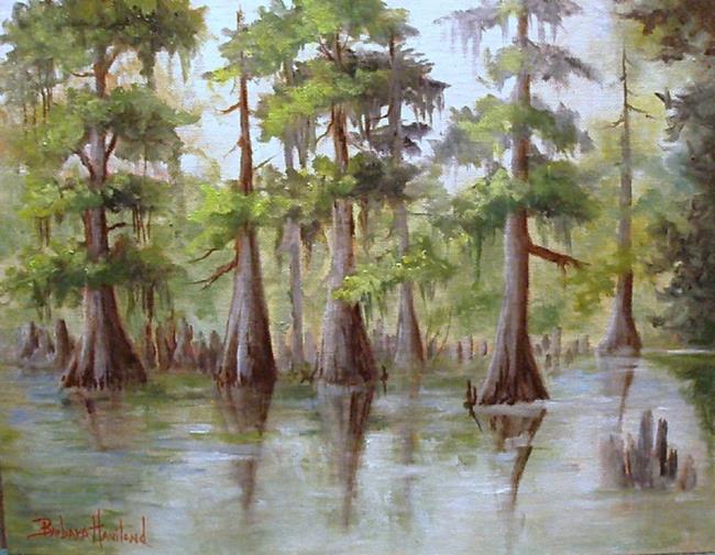 650x505 Cypress Trees Orange Cow Bayou - Cypress Bayou Painting