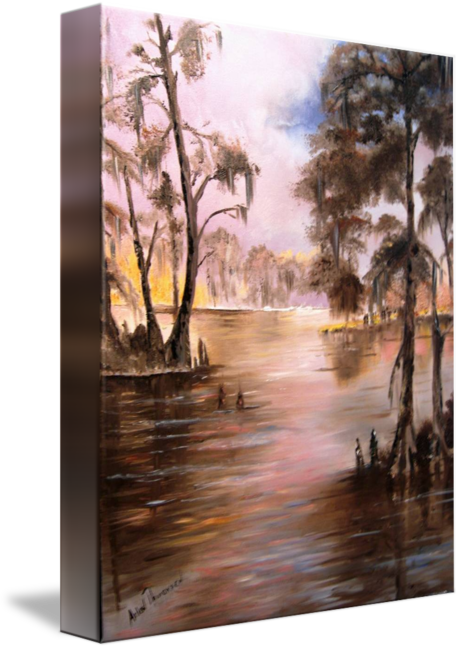 460x650 Louisiana Cypress Bayou By Arlen Avernian Thorensen - Cypress Bayou Painting