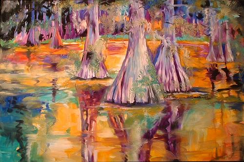 500x333 Painting Cypress Bayou (Original Art By Marcia Baldwin) - Cypress Bayou Painting