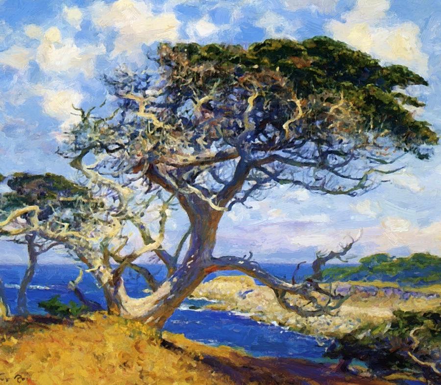 900x786 Monterey Cypress Painting By Guy Rose - Cypress Painting