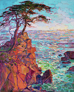 240x300 Rainbow Cypress Painting By Erin Hanson - Cypress Painting