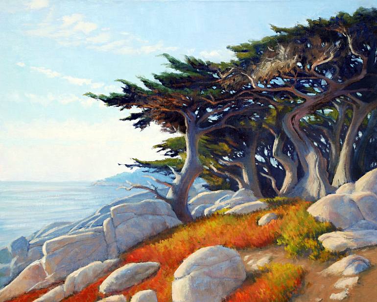 770x616 Saatchi Art Monterey Cypress Painting By Armand Cabrera - Cypress Painting