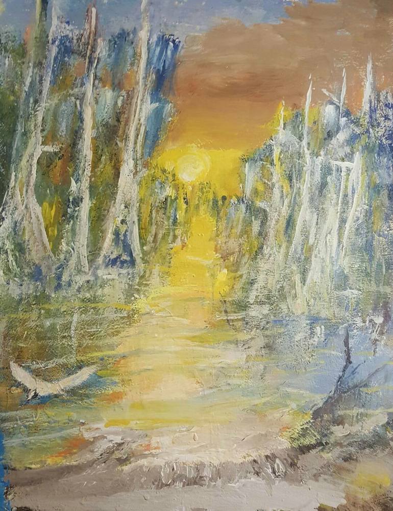 770x1001 Saatchi Art The White Of A Cypress Painting By Gene Robertson - Cypress Painting