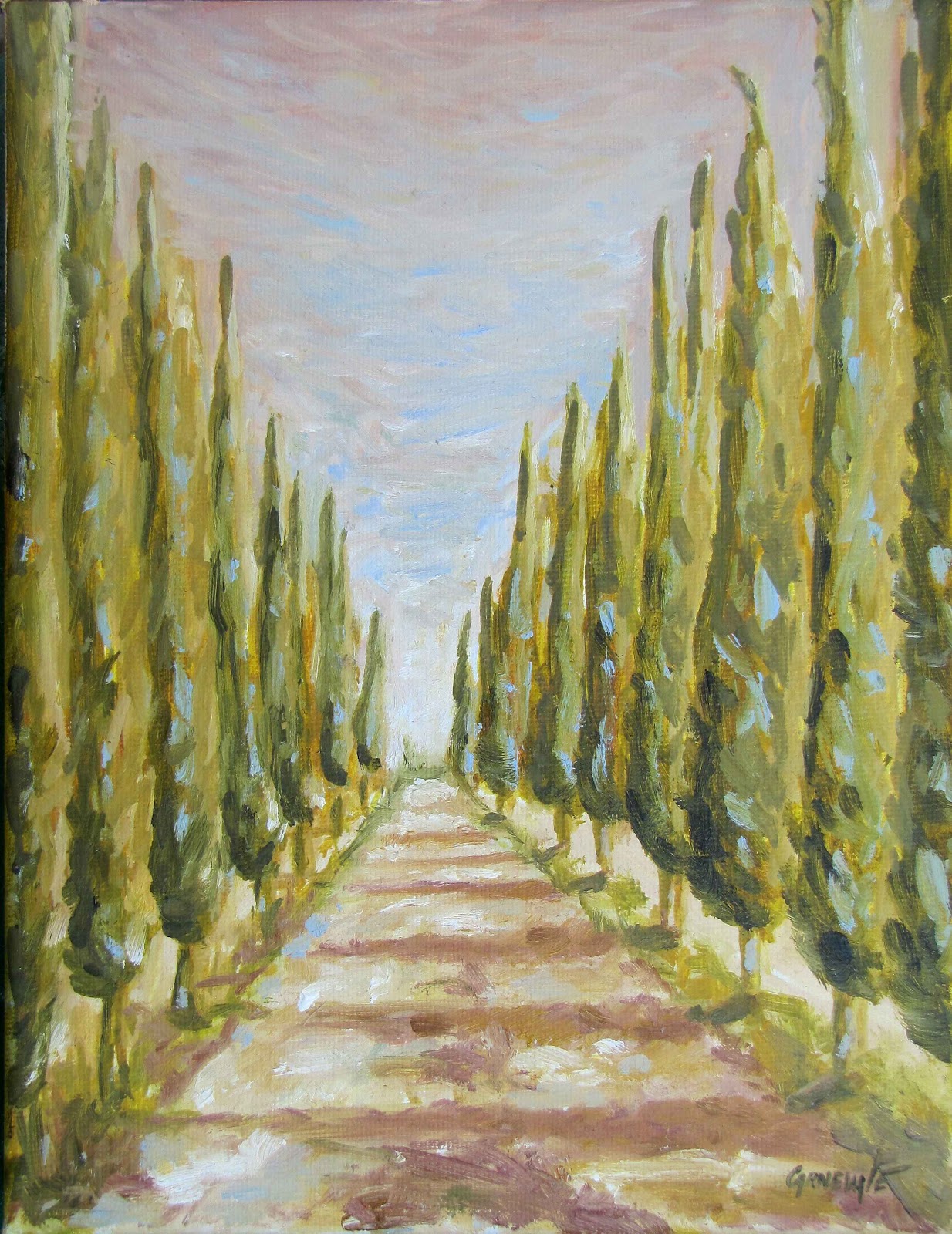 Diane Carnevale Cypress - Cypress Tree Painting. 