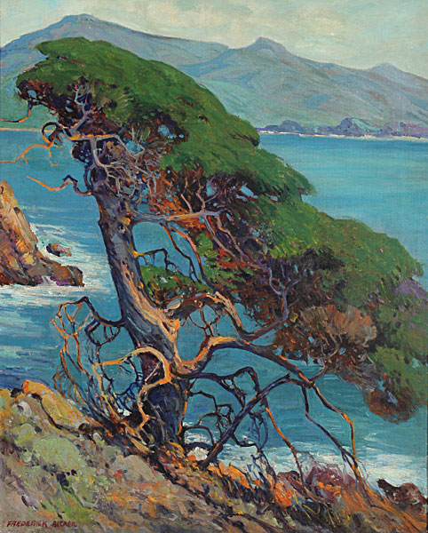 482x600 Frederick William Becker, Cypress Tree Oil Painting - Cypress Tree Painting