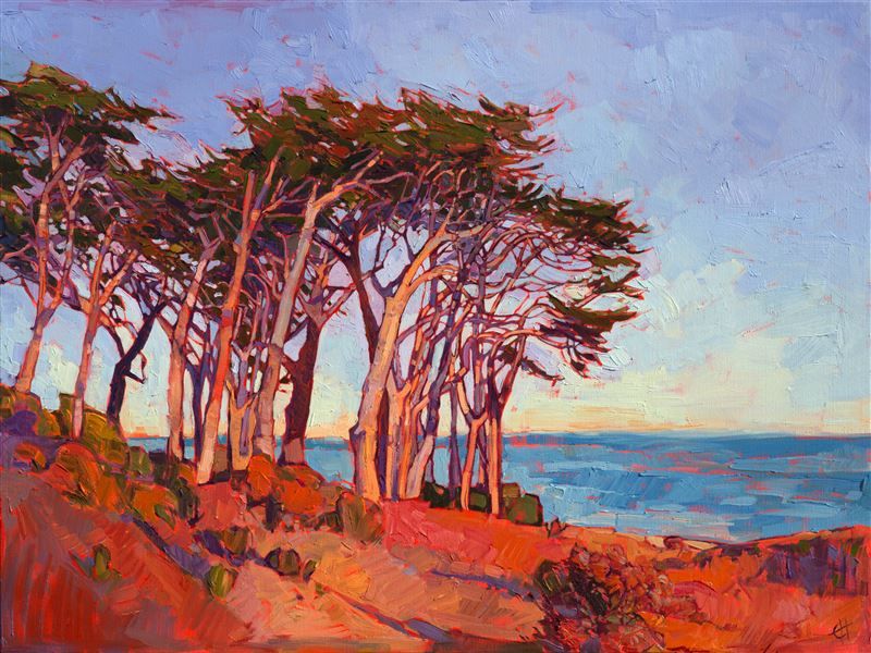 800x600 Monterey Cypress Tree Painting In A Modern Impressionist Style, By - Cypress Tree Painting
