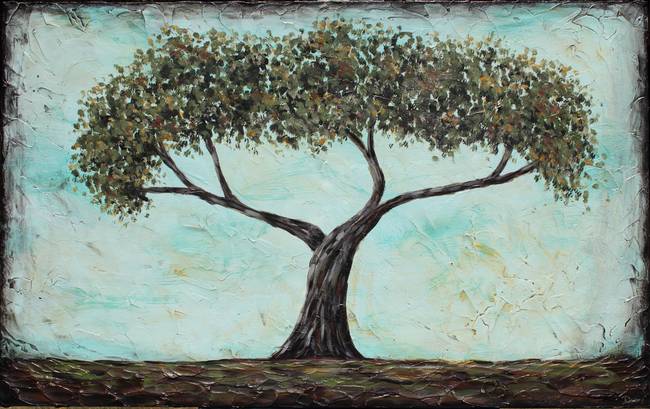 650x409 Cypress Tree Painting By Danlye Jones - Cypress Tree Painting