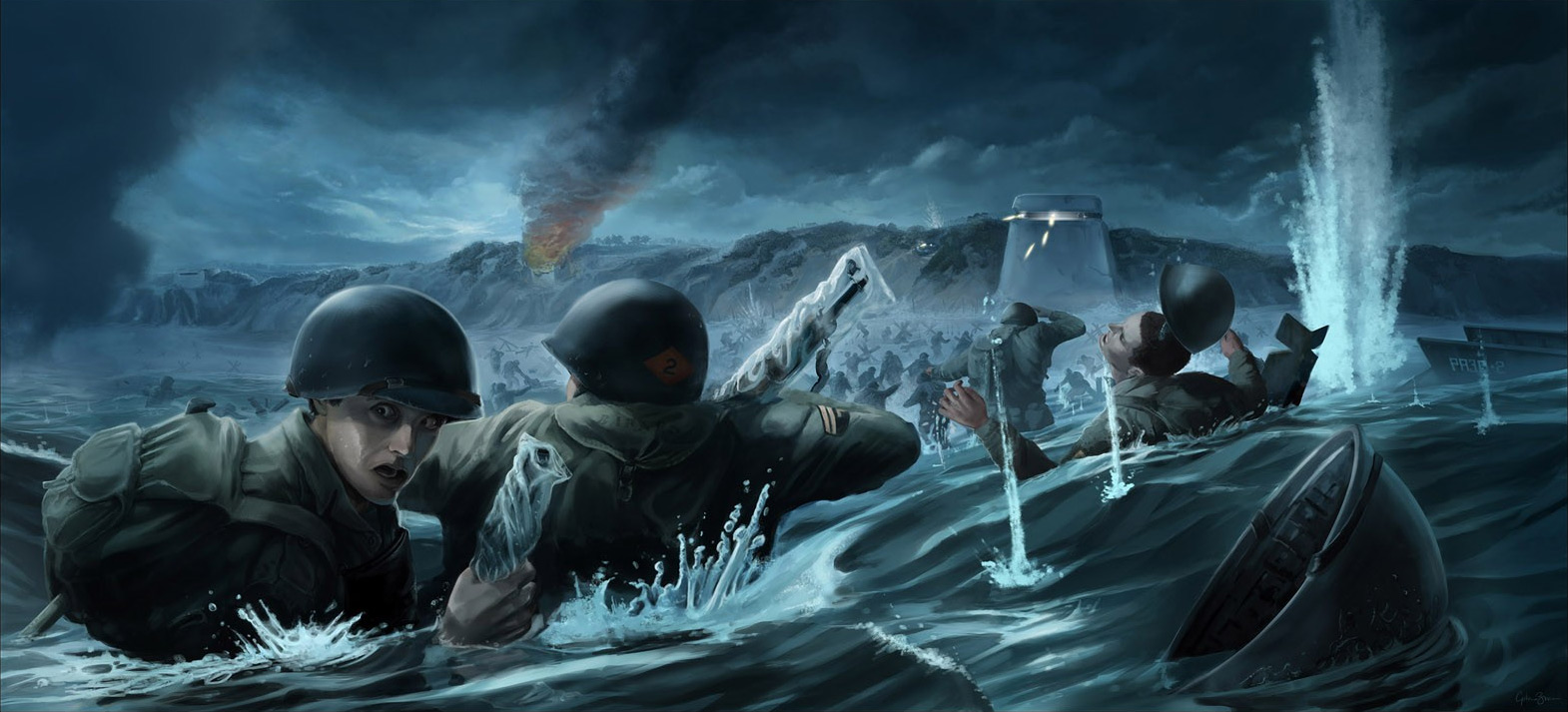 1570x713 Digital Painting D Day - D Day Painting