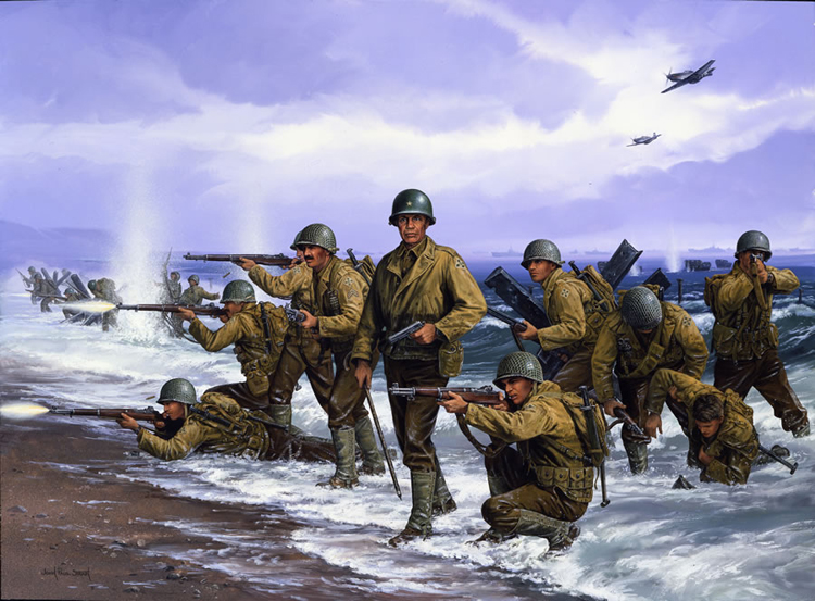 750x553 The Historic Art Of John Paul Strain - D Day Painting
