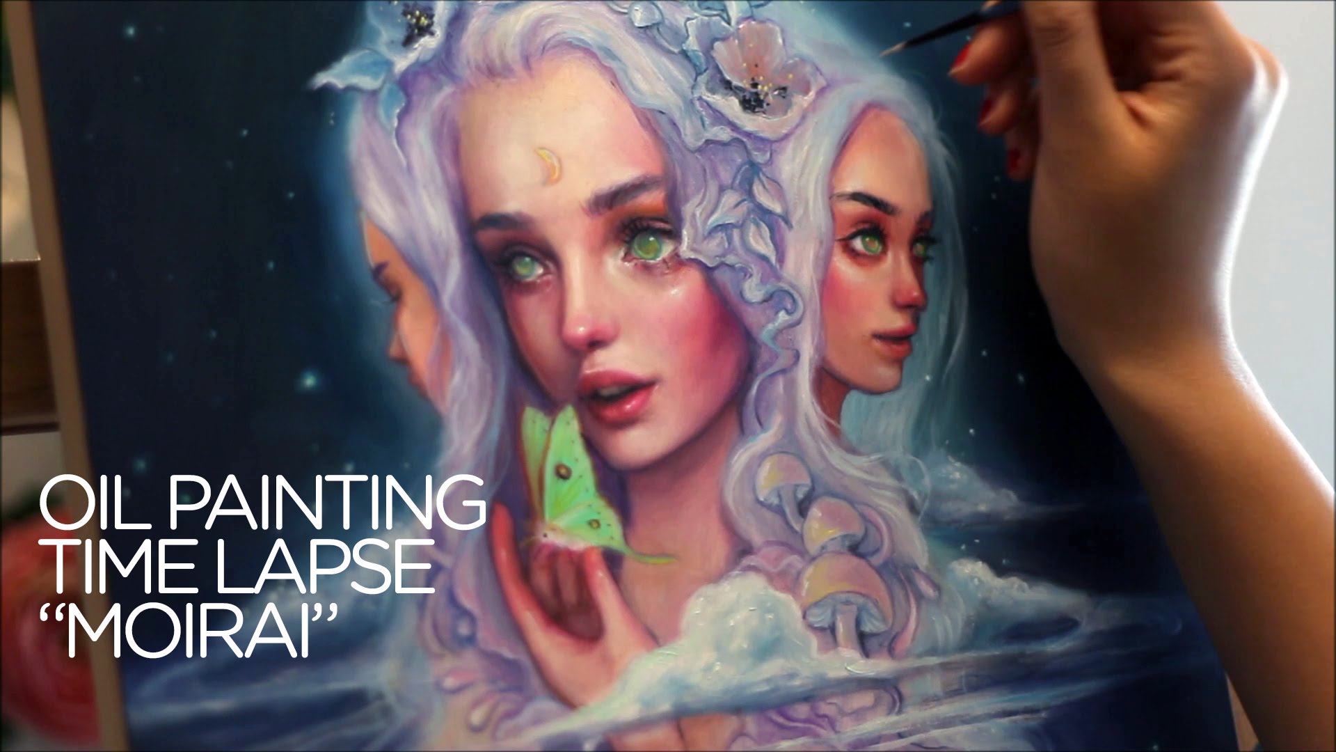1920x1080 Oil Painting Time Lapse Three Goddesses Moirai - D Painting