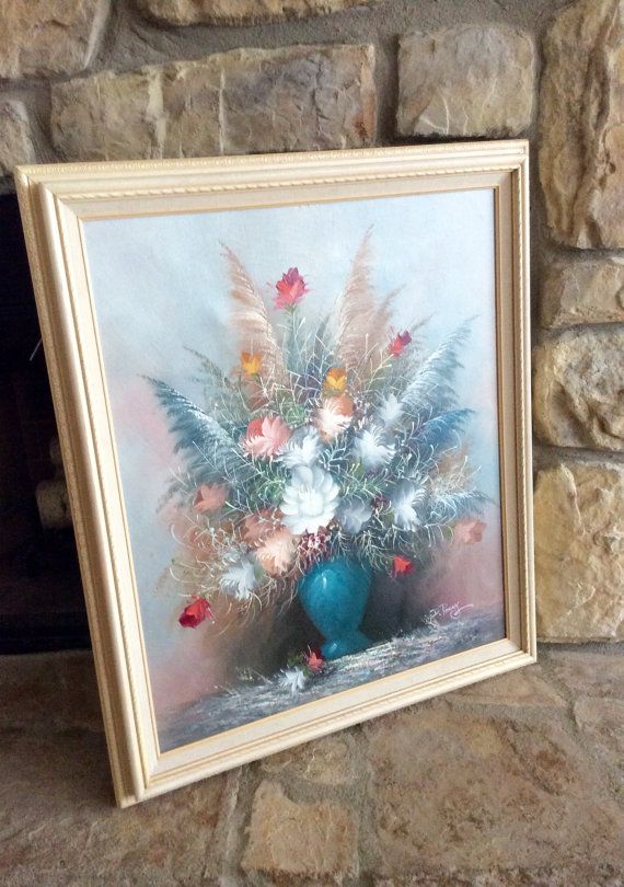 570x810 Vintage 28 Framed, Floral Still Life, Oil Painting, Artist Signed - D Perry Oil Painting