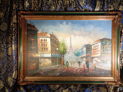 498x373 Custom Framed Original And Signed Oil By D. Perry - D Perry Oil Painting