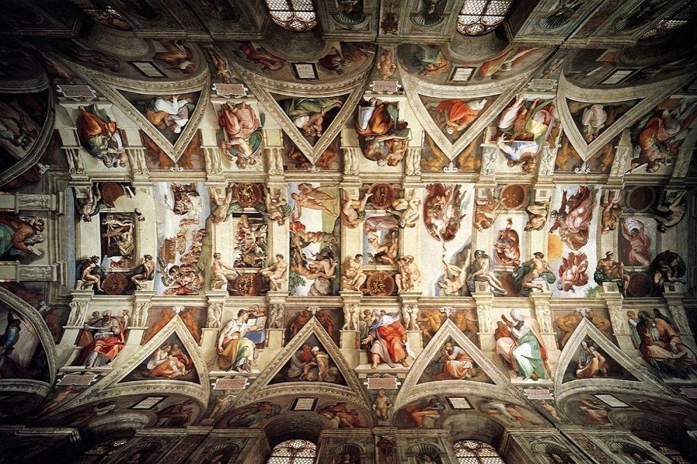 1000x666 Sistine Chapel, By Michelangelo - Da Vinci Ceiling Painting
