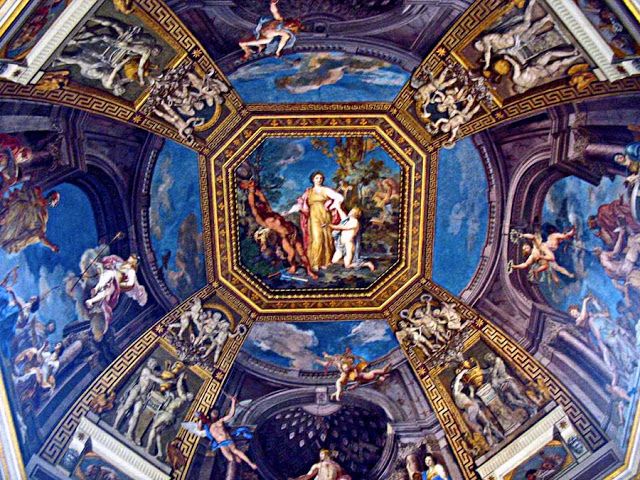 640x480 Sistine Chapel Ceiling Painting Angels Angles With Wings - Da Vinci Ceiling Painting