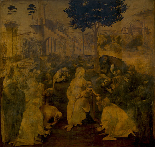 600x569 Restored Leonardo Da Vinci Painting Returns To Uffizi Gallery - Da Vinci Painting