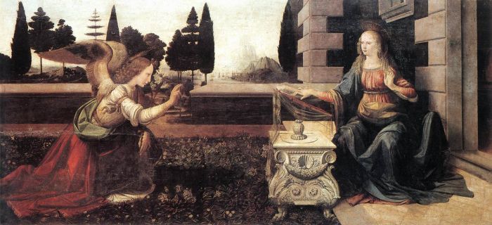 700x320 The Annunciation, 1472 1475 - Da Vinci Painting