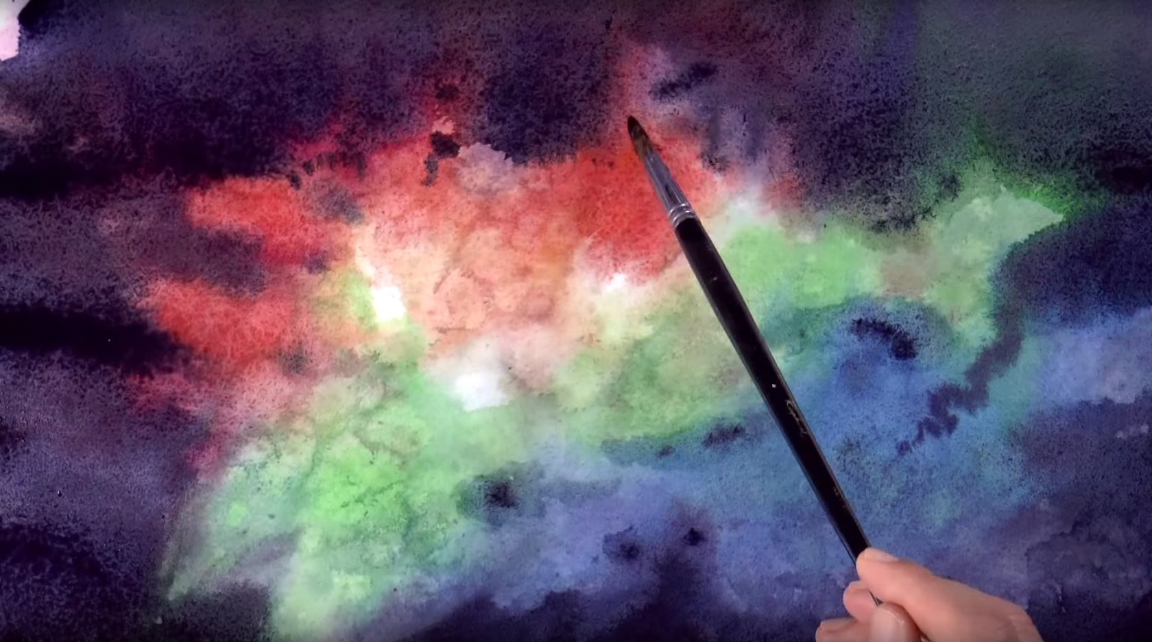 1680x936 Galaxy Of Nebula Amp Stars, Fun Abstract Painting Idea - Dab Painting