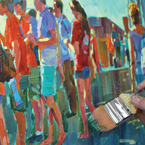 500x500 How To Paint A Street Scene With Just One Brush - Dab Painting