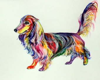 340x270 Dachshund Painting Etsy - Dachshund Painting