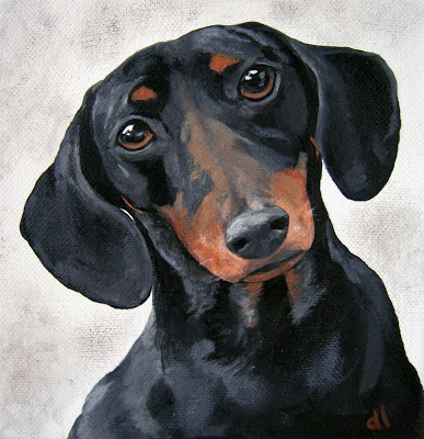 387x400 Donna's Art - Dachshund Painting