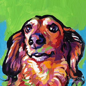 300x300 Longhaired Dachshund Paintings Fine Art America - Dachshund Painting