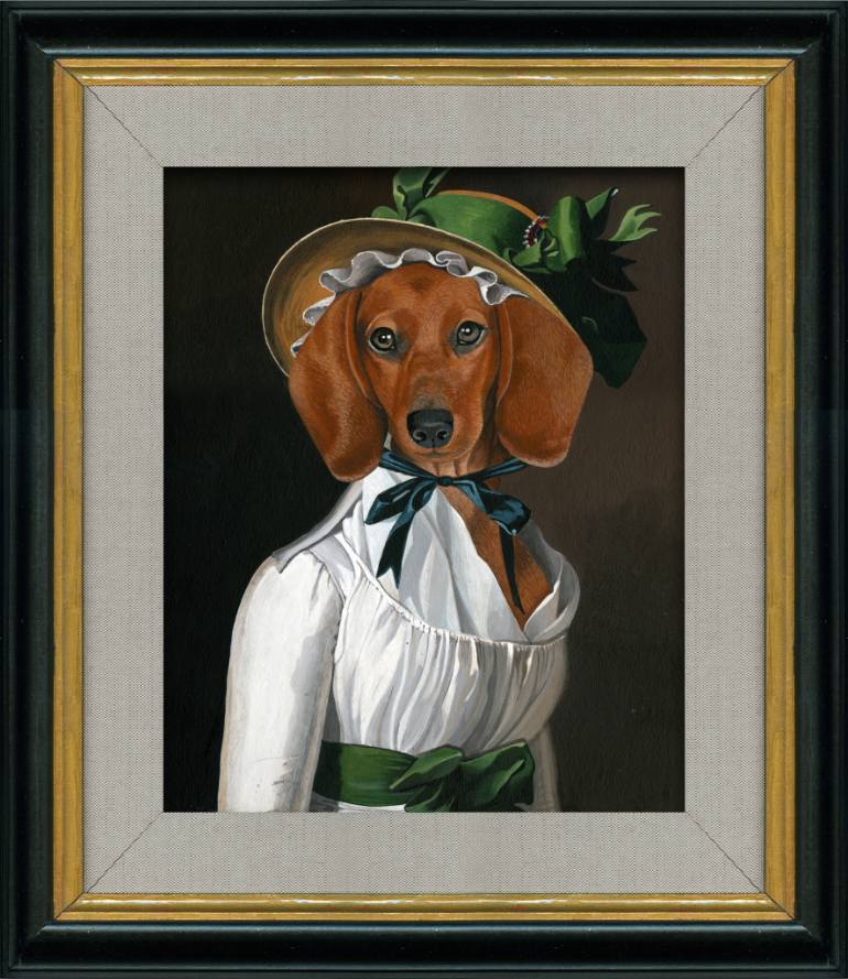 770x889 Saatchi Art Dachshund Painting By Chiara Cappelletti - Dachshund Painting