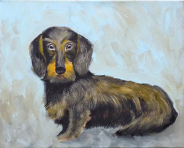 770x619 Saatchi Art Dachshund Painting By Hanna Pyrzynska - Dachshund Painting