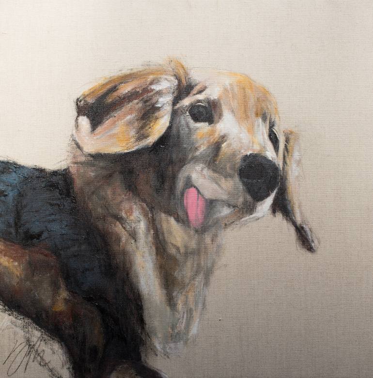 770x780 Saatchi Art Miniature Dachshund Painting By Tomoya N - Dachshund Painting