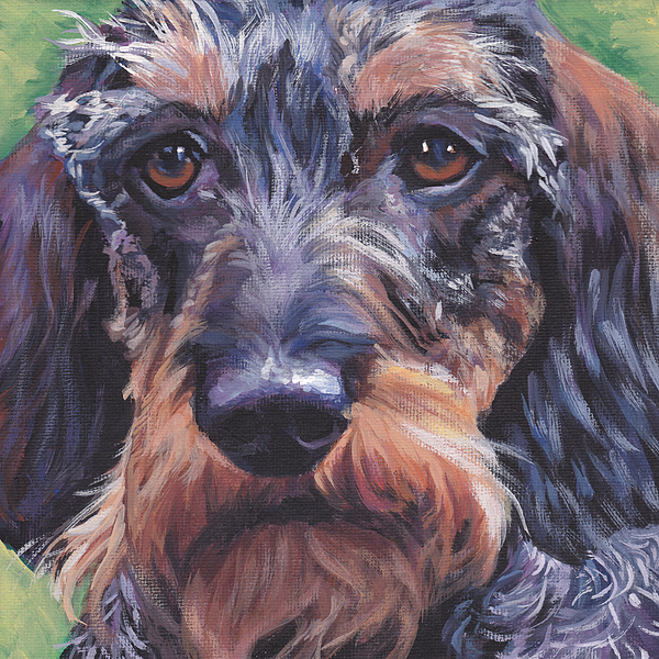 600x600 Wire Haired Dachshund Painting By Lee Ann Shepard - Dachshund Painting