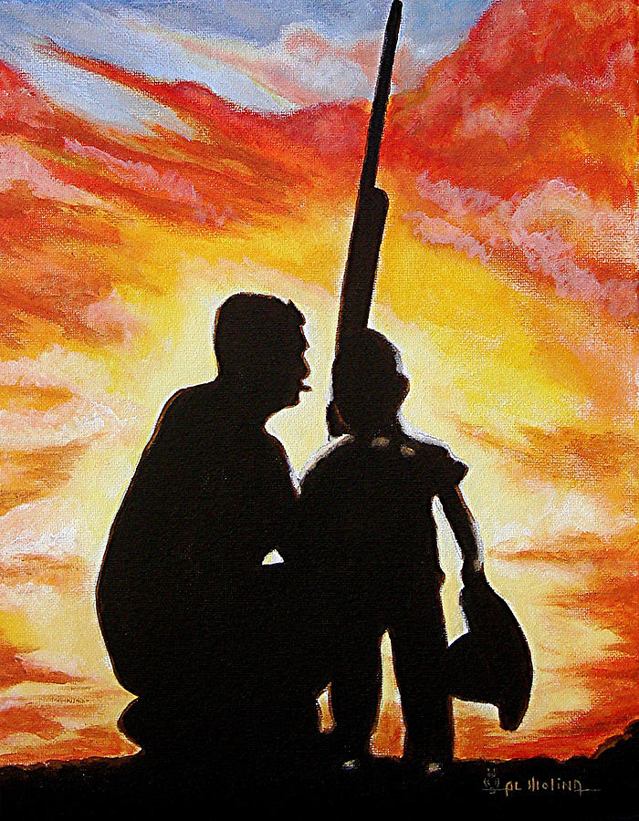 700x900 Hunting With My Dad Painting By Al Molina - Dad Painting