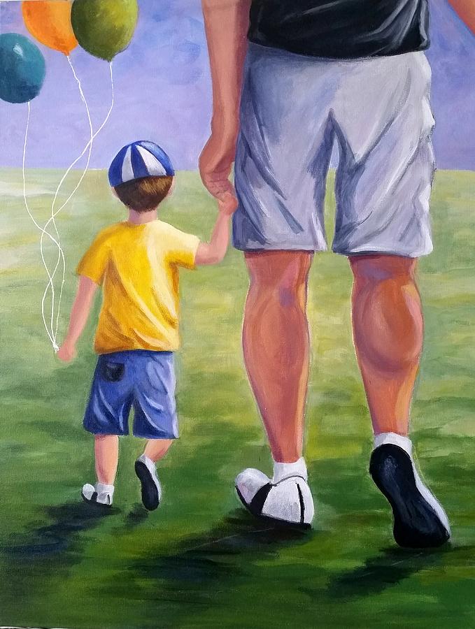 679x900 Me And My Dad Painting By Rosie Sherman - Dad Painting
