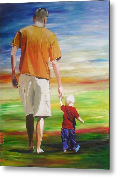 398x600 Walking With Dad Painting By Ingrid Altmann - Dad Painting