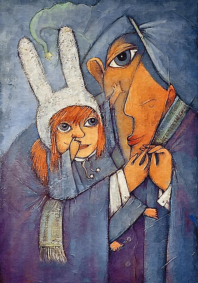 630x900 Dad Daughter Painting By Frida Kaas - Dad Painting