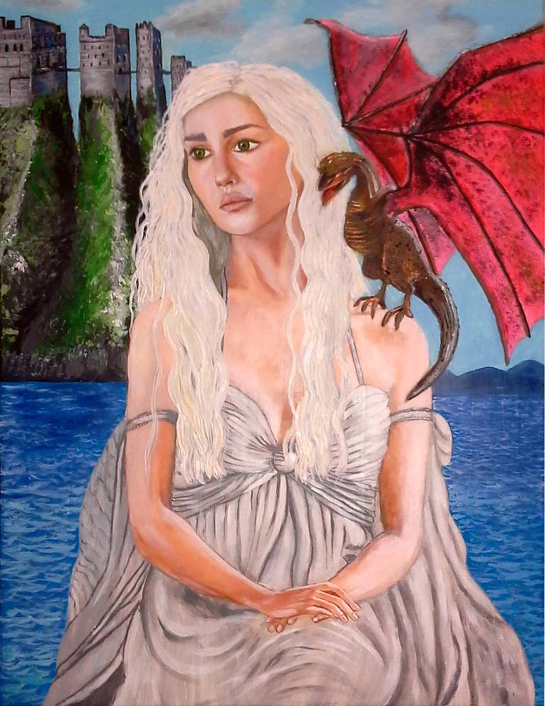 770x998 Saatchi Art Daenerys Painting By Jacqueline Melendez - Daenerys Painting