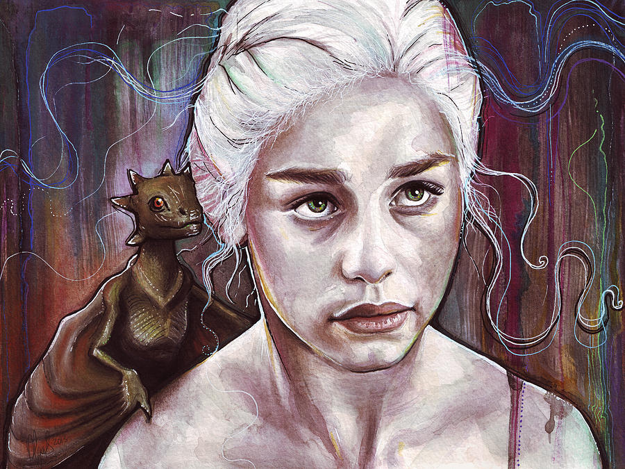 900x675 Daenerys Targaryen Painting By Olga Shvartsur - Daenerys Painting