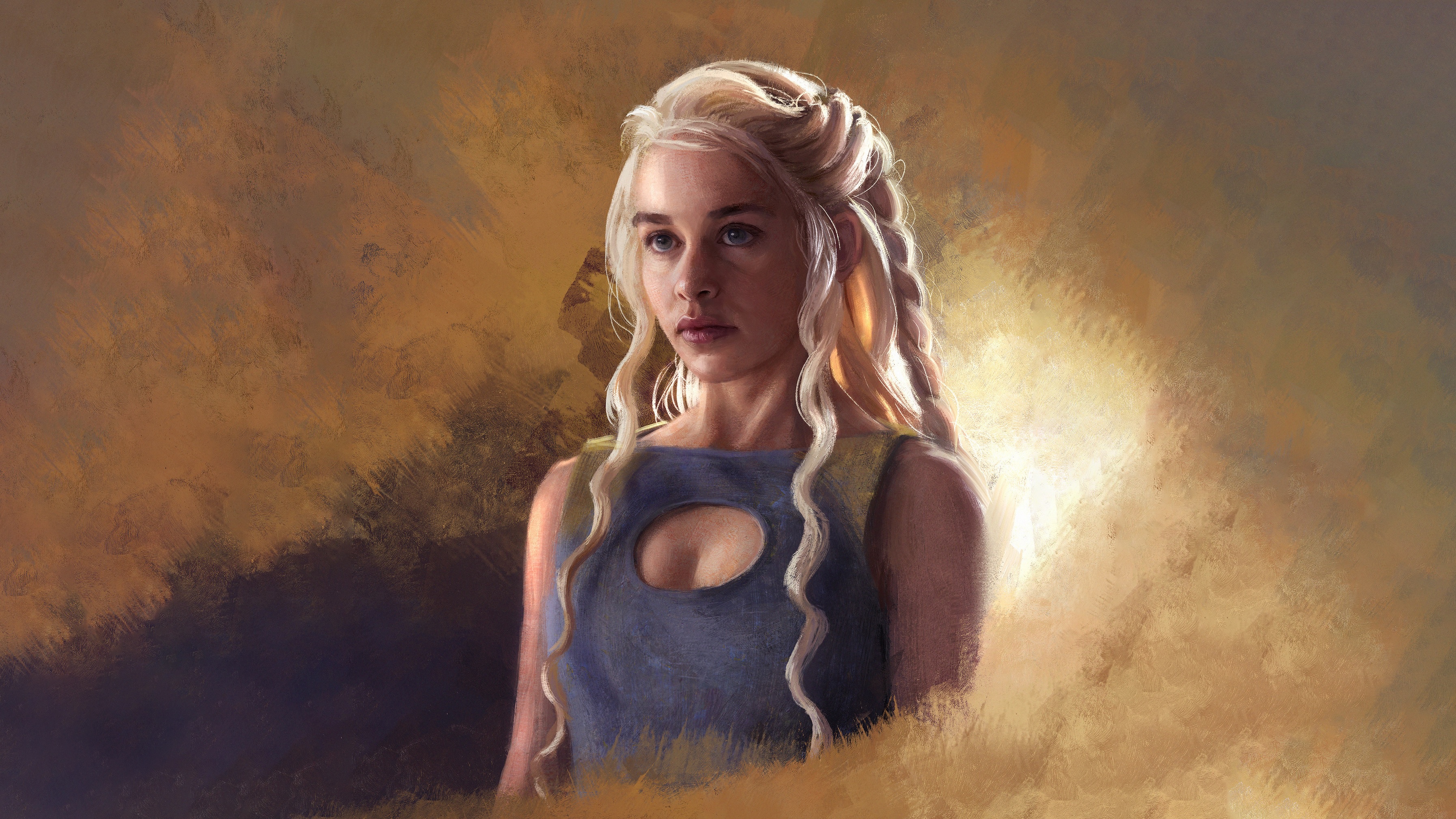 3589x2019 Game Of Thrones Daenerys Targaryen Painting Art, Hd Tv Shows, 4k - Daenerys Targaryen Painting