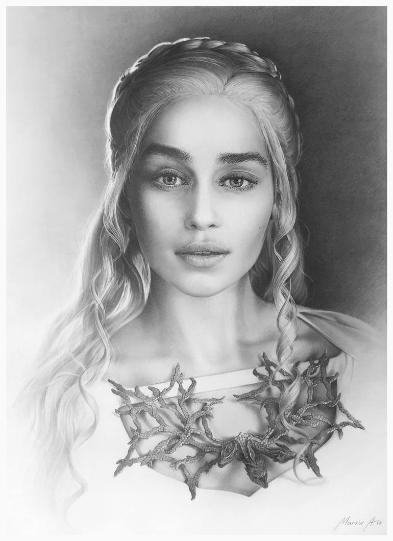 770x1060 Saatchi Art Daenerys Targaryen Drawing By Andriy Markiv - Daenerys Targaryen Painting