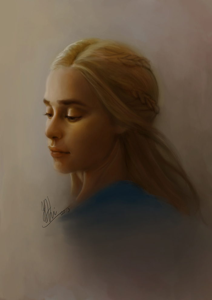 700x990 The Art Of David Adhinarya Lojaya Daenerys Targaryen - Daenerys Targaryen Painting