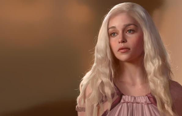 596x380 Wallpaper Art, Game Of Thrones, Khaleesi, Daenerys Targaryen - Daenerys Targaryen Painting