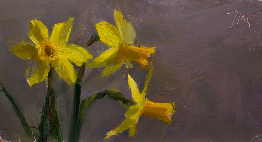 1000x542 Daily Paintings Daffodils Postcard From Provence - Daffodil Painting
