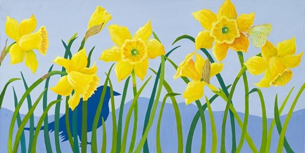 600x301 Lisa Skyheart Marshall Art - Daffodil Painting