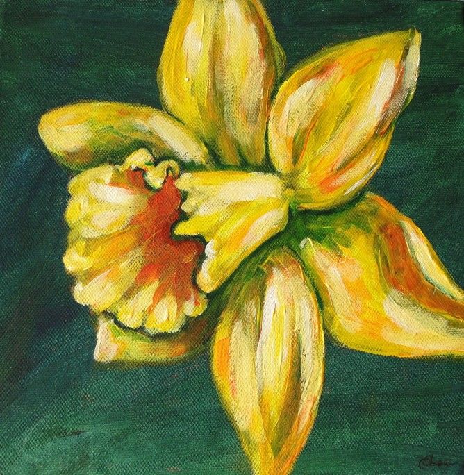 668x684 Pin By Melissa Shell On Painting Inspiration And Ideas - Daffodil Painting
