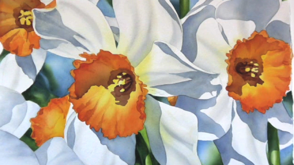 600x337 Watercolor Painting Demo How To Paint Daffodil - Daffodil Painting