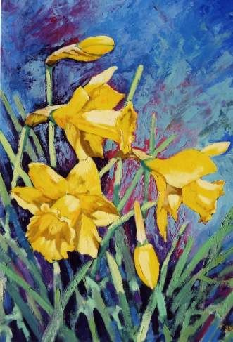 331x487 Flowers Paintings Of Daffodil - Daffodil Painting