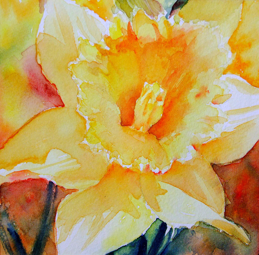 900x887 Daffodil Painting By Ruth Harris - Daffodil Painting